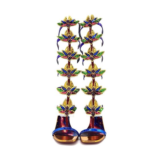 NEW Christian Louboutin Marvel Sea Warrior 100 Gladiator Knee High Sandals 39 - Picture 7 of 10